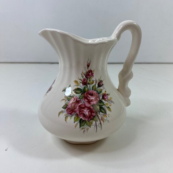 VB Athena Floral Ceramic Pitcher Basin Set Pink Rose Design Decor Vintage - Picture 3 of 11